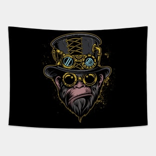 Steampunk Monkey Illustration Tapestry