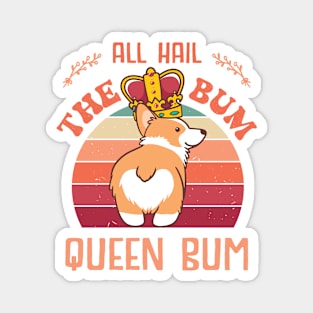 FUNNY VINTAGE SUNSET QUEEN BUM CUTE CORGI BUTT Magnet