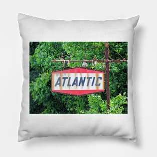 Old Gas Station Sign Pillow