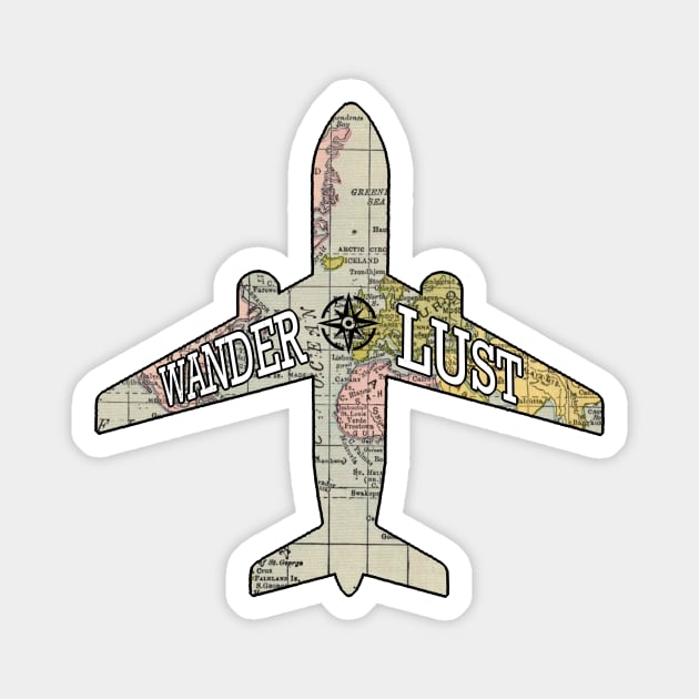 Wanderlust Airplane Magnet by AbundanceSeed