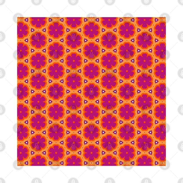 Floral retro tile pattern by Groovy Dreams