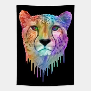 Rainbow Drip Cheetah Print Tapestry