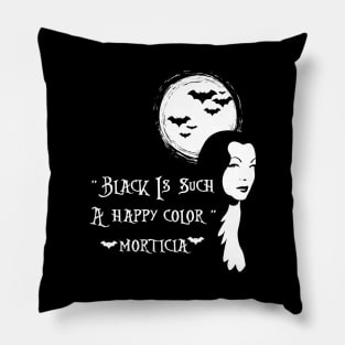 Black is Such a Happy Color Quote Gothic Grunge Punk Halloween Pillow