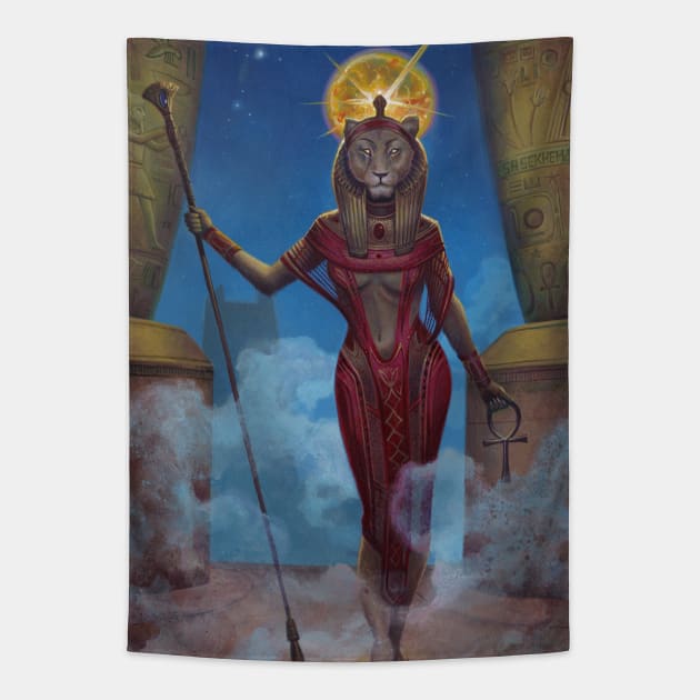 Egyptian Goddess Sekhmet Tapestry by Zeleznik