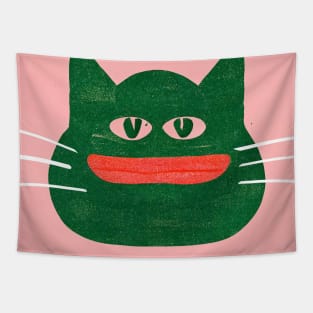 Pepe the Cat Retro Poster Vintage Art Pepe Wall Meme Pink Illustration Tapestry