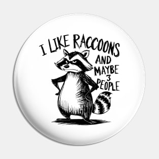 I Like Raccoons And Maybe 3 People | Sarcasm Pin