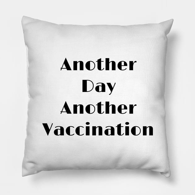 Art Deco Another Vaccination Text Pillow by Michelle Le Grand