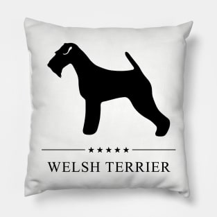 Welsh Terrier Black Silhouette Pillow