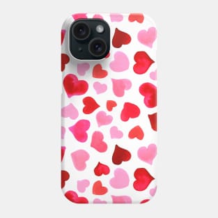 Watercolor Hearts Phone Case