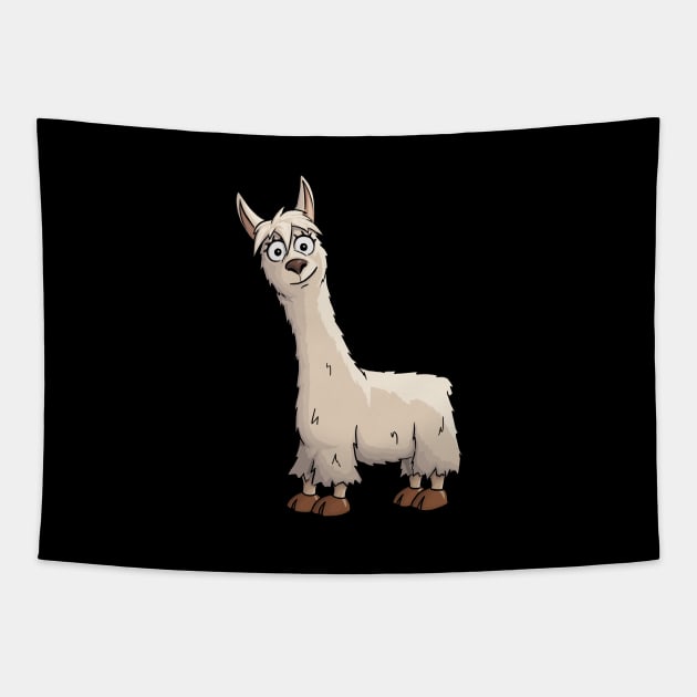 Fancy Cute Llama Tapestry by SkizzenMonster