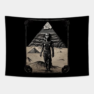 Esoteric Ancient Egyptian Pharaoh Desert Pyramid Illustration Tapestry