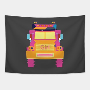 A Girl Truck Tapestry