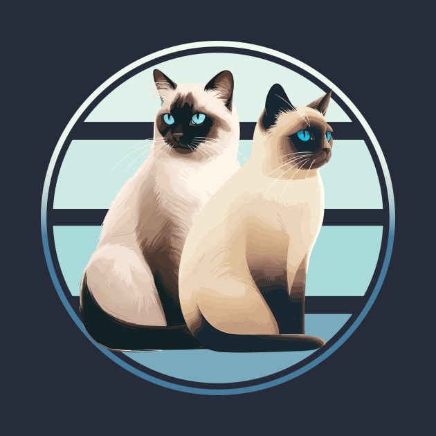 Siamese Cats by D Wright 