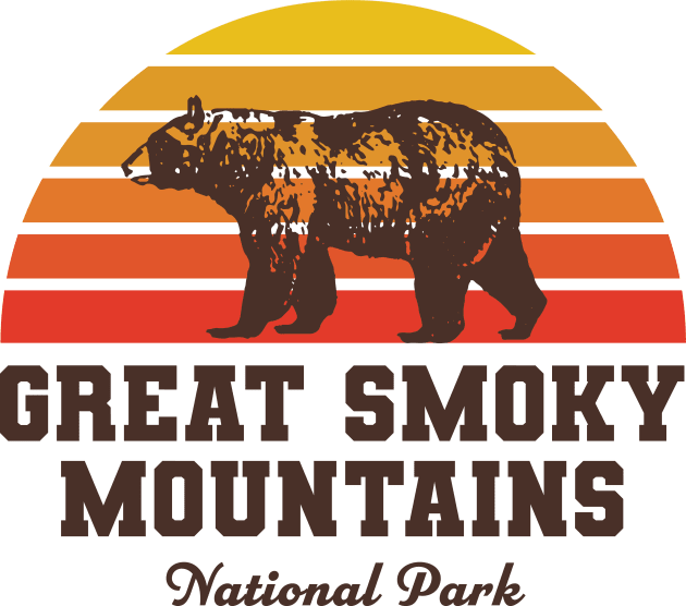 Great Smoky Mountains National Park Bear Retro Vintage Kids T-Shirt by PodDesignShop