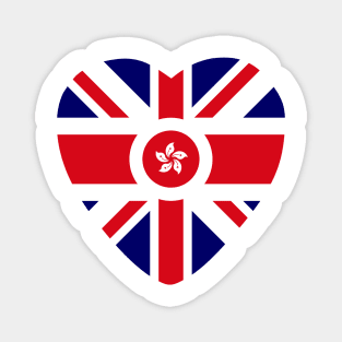British Hong Konger Multinational Patriot Flag Series (Heart) Magnet