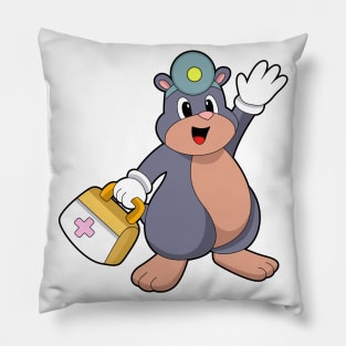 Mole as Nurse with First aid kit Pillow