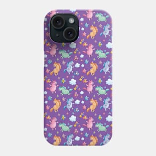 Whimsical Unicorn and Flowers Pattern Phone Case