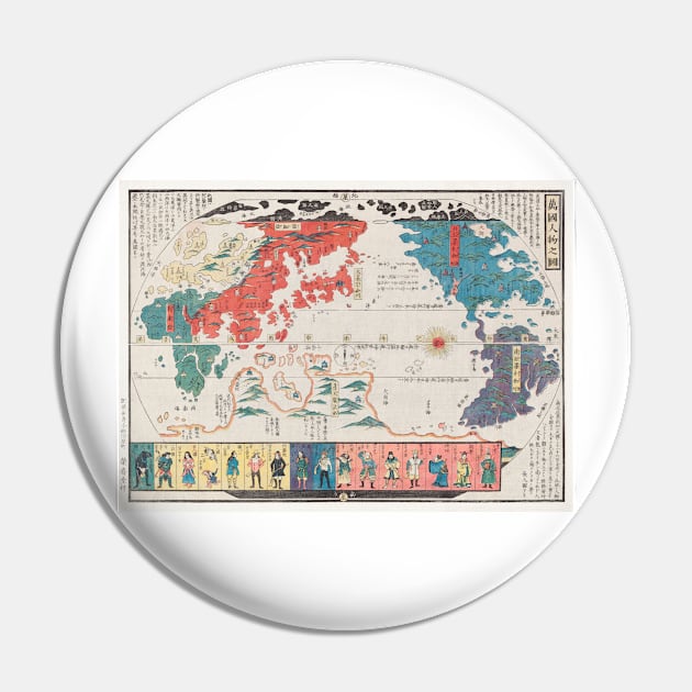 Bankoku Jinbutsu no Dzu Picture of the World and its People 1825 by Imakajiyamachi Eijudo Pin by Oldetimemercan