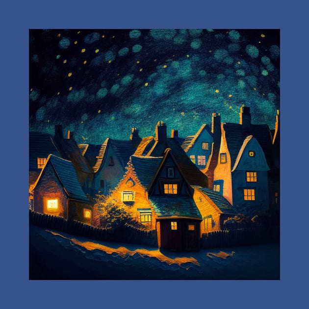 Starry Night Over Hogsmeade Village by Grassroots Green