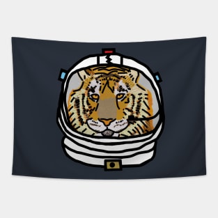Tiger Astronaut Funny Animals in Space Tapestry