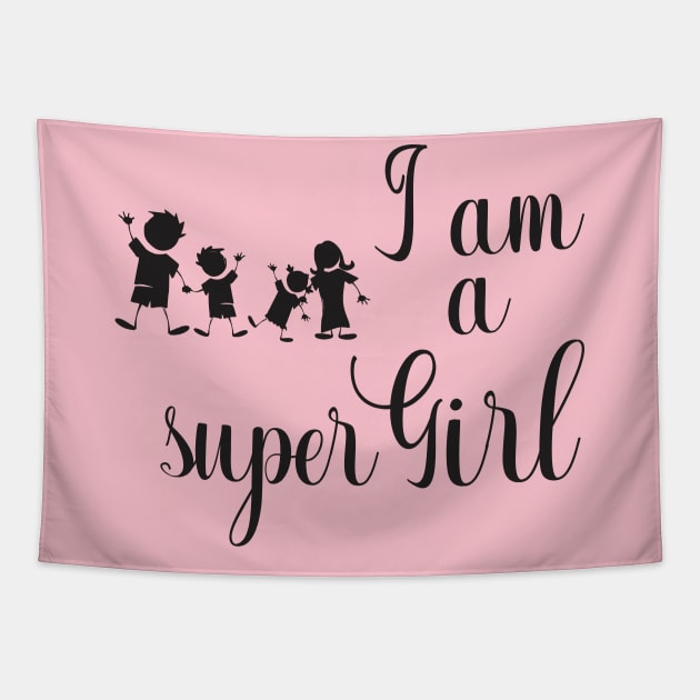 I am a super girl Tapestry by CreativeIkbar Prints