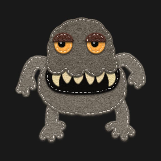 Little Brown Monster | Felt Look | Halloween Sticker by CheriesArt