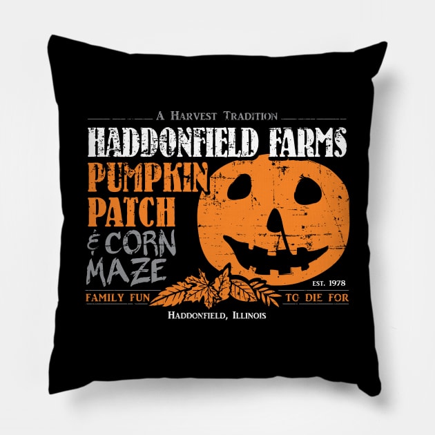 Haddonfield Farms Pumpkin Patch Pillow by SaltyCult