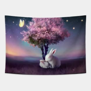 bunny tree Tapestry