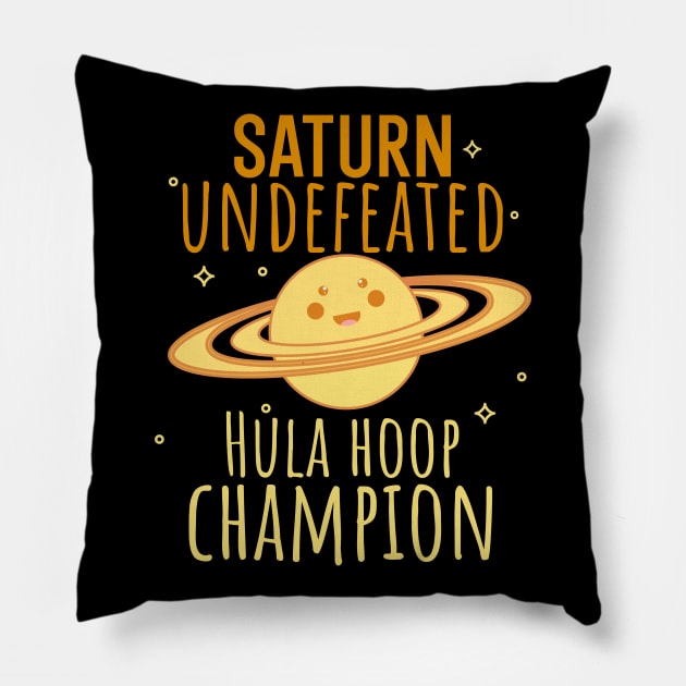 Saturn Undefeated Hula Hoop Champion Pillow by maxcode