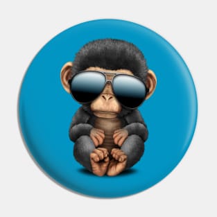 Cute Baby Chimp Wearing Sunglasses Pin