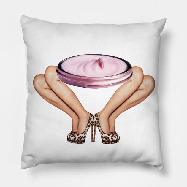 Face Cream on High Heels Pillow by Luca Mainini