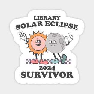 Funny Librarian Solar Eclipse 2024 Shirt,  Trendy Public Library Program Bookish Magnet