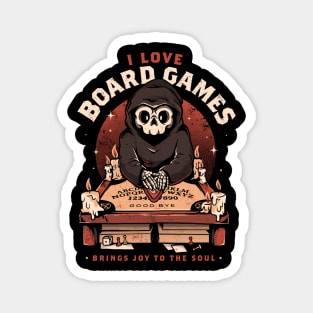 I Love Board Games - Funny Creepy Skull Gift Magnet