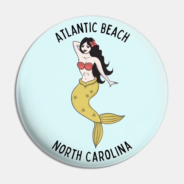 Atlantic Beach North Carolina Mermaid Pin by carolinafound