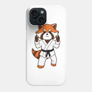 Cartoon red panda doing judo Phone Case