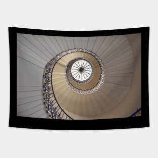 White concrete spiral stairway Tapestry