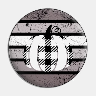 Blk and white pumpkin in vintage sunset Pin