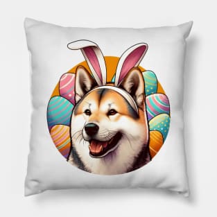 Shikoku with Bunny Ears Celebrates Easter Festivities Pillow