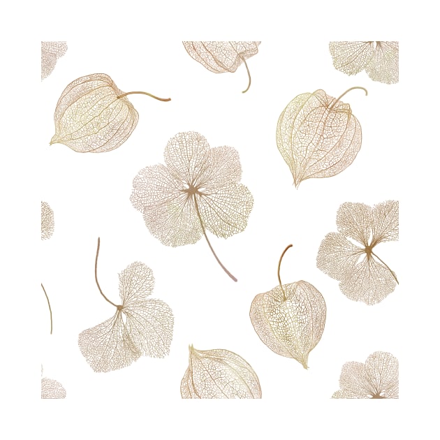 Physalis dry flowers watercolor print. Golden berry leaf structure. Cape gooseberry elegant floral print by likapix