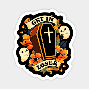 Get In Loser! - Cute Ghost Coffin Magnet