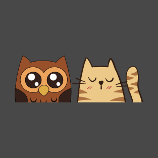 a cat and an owl T-Shirt