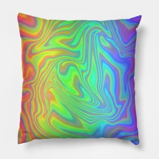 Psychedelic Rainbow Swirly Zebra Stripes Print Pillow