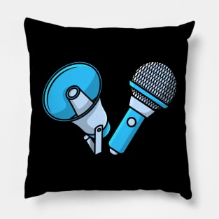 Blue Color Mic with Announcement or loud speaker Pillow