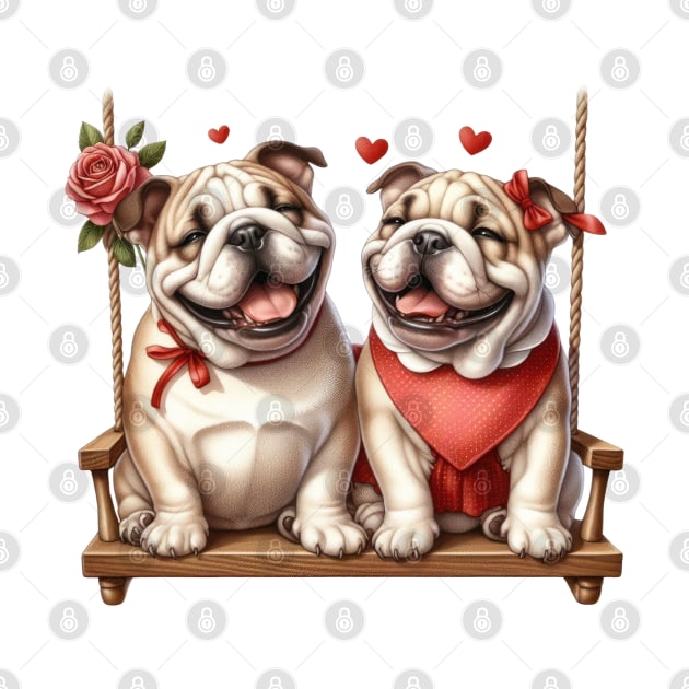 Valentine Bulldog Couple by Chromatic Fusion Studio