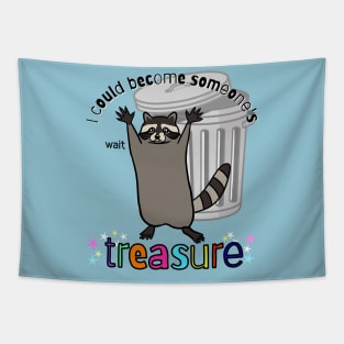 Trash to Treasure Raccoon Tapestry