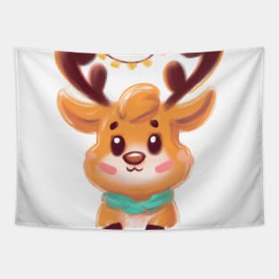 Cute Raindeer Drawing Tapestry