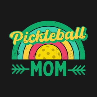 Pickleball Mom Distressed Vintage Sunset design for Mother's Day T-Shirt