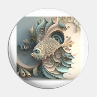 A Fractal Design Featuring A Pastel Fish Pin