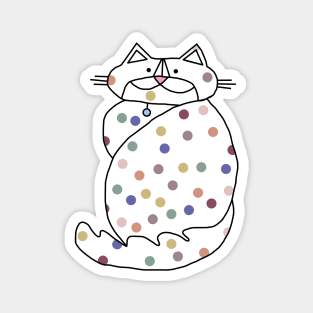 Balanced Spotty Cute Cat Magnet