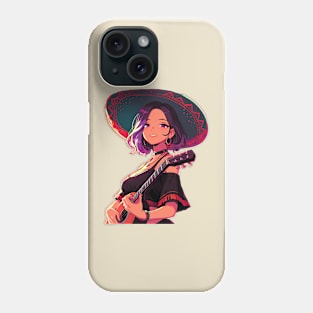 Cinco de mayo anime girls with guitar Phone Case